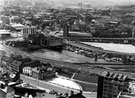 Elevated view of Sheffield Canal Basin and surrounding area from Hyde Park Flats