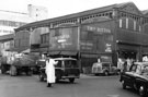 Castlefolds wholesale fruit and vegetable market, junction of Broad Street and Corn Exchange, (right)