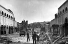 The former interior of Norfolk Market Hall during demolition