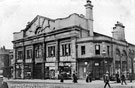 View: s01861 Norfolk Market Hall, Haymarket, after the west front was rebuilt, 1904-5, Premises include (right-left), No 28, J.B. Hindley, Tool Dealer, No 30, People's Boot Market
