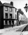 Campo Lane, junction with Paradise Street, Paradise Inn on corner (later became Campo Chambers), left, Ball Inn in background