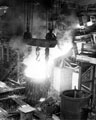 View: s02280 Firth, Brown Ltd., tapping an electric arc furnace