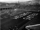 Children's display at Sheffield Wednesday football ground for the visit of Queen Elizabeth II.