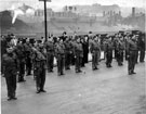 First parade of a Sheffield Home Guard unit,Victoria Station approach 	