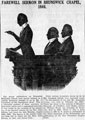 Rev. John Burton preaching his farewell sermon at Brunswick Chapel in 1844