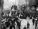 Coronation of King Edward VII, decorated tram in Fargate
