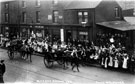 May Day parade on Langsett Road. Premises include No. 215 James Fern, hairdresser and No. 217 A. Smith, confectioner May Day parade on Langsett Road. Premises include No. 215 James Fern, hairdresser and No. 217 A. Smith, confectioner
