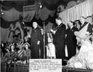 Pageant of Production, L. Du Garde Peach speaking at the final performance in the Oval Hall, at the City Hall