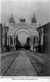 Decorative arch sponsored by Vickers Sons and Maxim, Brightside Lane, to welcome King Edward VII and Queen Alexandra on their visit to Sheffield