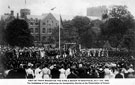 Royal visit of King Edward VII and Queen Alexandra, The Archbishop of York performing the Consecration service at the Presentation of Colours, University of Sheffield