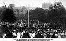 Royal visit of King Edward VII and Queen Alexandra, Presentation of Colours to the 2nd Batt. King's Own Yorkshire Light Infantry, at the opening of University of Sheffield