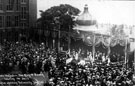 Royal visit of King Edward VII and Queen Alexandra, The King and Queen leaving the Dais after opening The University of Sheffield Royal visit of King Edward VII and Queen Alexandra, The King and Queen leaving the Dais after opening The University of Sheffield
