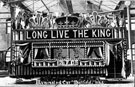 Royal visit of King Edward VII and Queen Alexandra. Decorated tram