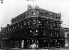 South Street, Moor, decorated for the royal visit of King Edward VII and Queen Alexandra, Nos 76-90, John Atkinson, Draper