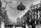 High Street at Market Place decorated for royal visit of King Edward VII and Queen Alexandra
