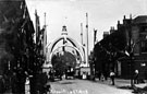 Decorative arch on Fitzwilliam Street to celebrate the royal visit of King Edward VII and Queen Alexandra