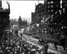 View: s03342 Royal visit of King Edward VII and Queen Alexandra, High Street. Premises on right include the King's Head Hotel