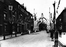 Decorative arch on Fitzwilliam Street to celebrate the royal visit of King Edward VII and Queen Alexandra
