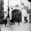 Decorative arch, Commercial Street to celebrate the royal visit of King Edward VII and Queen Alexandra