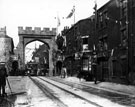 Decorative arch on West Street for the royal visit of King Edward VII and Queen Alexandra