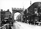 Decorative arch on West Street for the royal visit of King Edward VII and Queen Alexandra