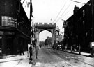 Decorative arch on West Street for the royal visit of King Edward VII and Queen Alexandra