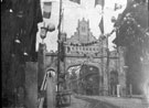 Decorative arch, Commercial Street to celebrate Queen Victoria's visit