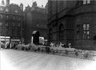 Filling sandbags outside the Town Hall during World War II