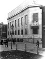 Sandbags outside the Central Library, during World War II, looking towards Tudor Street