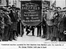 Unemployed Hunger Marchers assembled for their departure from Sheffield