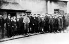View: s03748 Miners queueing for strike pay at the Cross Keys public house (latterly the Chantry Inn), No. 400 Handsworth Road