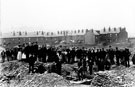Residents digging for coal during the Coal Lockout of 1893 on land behind Handsworth Hill (later renamed Main Road), housing extreme left later became part of Gladstone Street