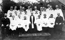 Oughtibridge Church Choir with Rev. Largie, on the Vicarage lawn