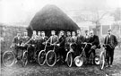 Members of Sharrow Cycling Club outside their headquarters at the old Pomona Hotel, Ecclesall Road
