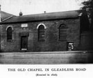 Wesleyan Methodist Chapel, Gleadless Road, at junction of Hartley Street, Heeley, built 1826. Used as a private day school (known as 'Ladies School'), during 1880s and 1890s on weekdays.