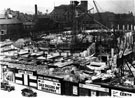 City Hall, under construction, from Barker's Pool. Opened 1932. Containing 6 halls, named the Oval, Memorial, Mezzanine, North, Central and South