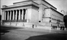 Newly built City Hall, from Barker's Pool. Balm Green, right. Opened 1932. Containing 6 halls, named the Oval, Memorial, Mezzanine, North, Central and South