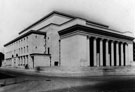 Newly built City Hall, from Barker's Pool. Holly Street, left. Opened 1932. Containing 6 halls, named the Oval, Memorial, Mezzanine, North, Central and South
