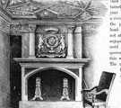 Fireplace in Queen Mary's room at the Turret Lodge, Sheffield Manor House, Manor Park. The Shrewsburys Coat of Arms are carved over the fireplace Fireplace in Queen Mary's room at the Turret Lodge, Sheffield Manor House, Manor Park. The Shrewsburys Coat of Arms are carved over the fireplace