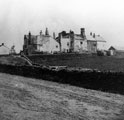 View towards Sheffield Manor House Ruins, Manor Lane. Showing the Great Kitchen Tower, left and headstock belonging to Manor Castle Colliery