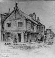 Old Queen's Head public house, No. 40 Pond Hill. Formerly the Hall in the Ponds, earliest mention was in 1582 in an 'inventory of contents' made by George, the Six Earl of Shrewsbury. In 1770, referred to as the former wash-house to Sheffield Manor 