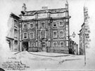 Broadbent House, also known as 'The Old Banker's House', No. 3 Hartshead and corner of St Peter's Close (under arch) and Figtree Lane (right), Campo Lane, extreme left