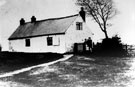 Sally Clark's Cottage, end of Garden Walk, Woodhouse, overlooking the Shirebrook Valley. Sally Clark was believed to be a witch. Also known as the White House, Windy House and Gaping Hill Cottage