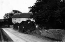Old cottages, Nos 54 and 56, Norton Lees Lane, looking towards Norton Lees Road junction. Situated opposite Lees House, next to St. Paul's Church. Cutting on right led to a water pump. Old cottages, Nos 54 and 56, Norton Lees Lane, looking towards No