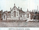 Collegiate School, Collegiate Crescent, boarding school for juniors and proprietary school for university for seniors. Became Sheffield Royal Grammar School in 1880s. In 1906, converted to Sheffield University's Teachers' College.