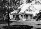 Mappin Art Gallery in Weston Park. Built in the Greek Ionic style, from designs by Flockton and Gibbs, architects. Opened July 27th, 1887 by Sir Frederick T. Mappin