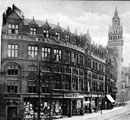 View: s06842 Sheffield District Y.M.C.A., Carmel House, Fargate, shops include Nos. 53 - 55 Robert Hanbidge, ladies outfitter