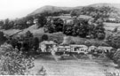 General view of Sheffield to Glossop road, Ashopton, Derbyshire, including Ashopton Inn, demolished in the 1940's to make way for construction of Ladybower Reservoir