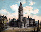 View: s07313 Town Hall and Jubilee Monolith, pre 1905