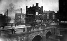 Lady's Bridge, Wicker, looking towards River Don and Nursery Street, No 1, J. and J. Dyson, manufacturers of bricks, centre, The Lion Hotel, No 2, right